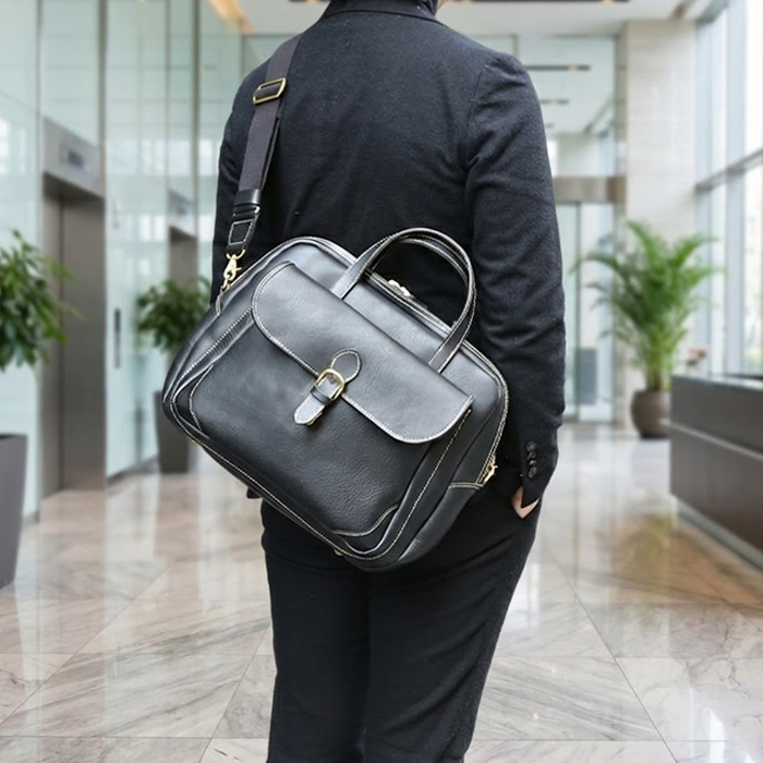 美品PORCO ROSSO フロントポケットタウンボストンバッグS