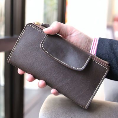 フラップ長財布[sokunou] ｜革鞄・革小物のPORCO ROSSO（ポルコロッソ）