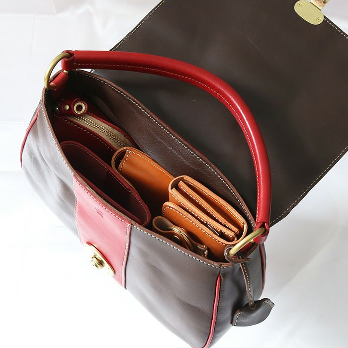 【美品】ボルサソベラナ　バニティバッグ　ハンドバッグ　Red×Gold 極美品】ボルサソベラナ バニティバッグ ハンドバッグ Red×Gold