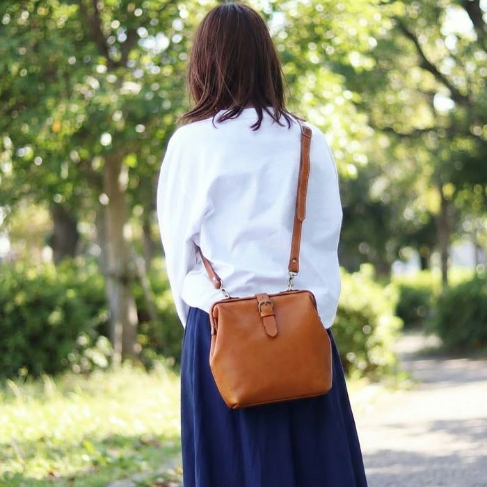 口枠ショルダーバッグ 薄マチタイプ｜PORCO ROSSO