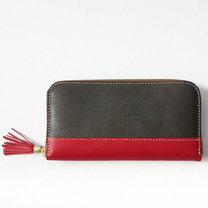 長財布 ベージュ/黒/赤 楽天市場】長財布 レディース ラウンドファスナー 本革 財布 名入れ 革