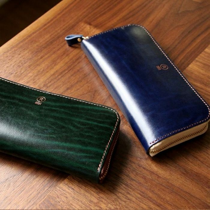 かむ】ルガトショルダーグリーン L字ファスナー長財布 かむ様専用】ル